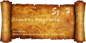 Szendrei Henrietta névjegykártya