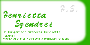 henrietta szendrei business card